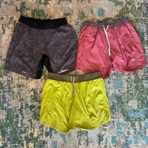 Active Shorts Bundle (3) Men’s Size Large Lululemon 7”, REI 5”, Vuori 5”